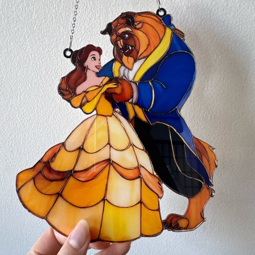NIB Beauty and the Beast Acrylic Suncatcher